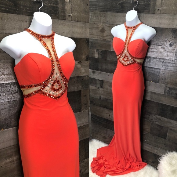 Sherri Hill 5339 Watermelon Formal Gown 